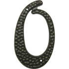 Hy-Ko 3-1/2 In. Black Hammered House Number Zero Image 1