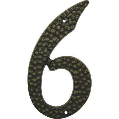 Hy-Ko 3-1/2 In. Black Hammered House Number Six