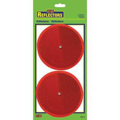 Hy-Ko 3-1/4 In. Dia. Round Red Nail-On Reflector (2-Pack)