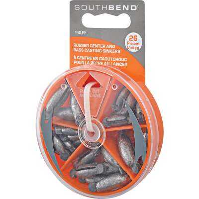 SouthBend 26-Piece Rubber Center Sinker Kit Assortment