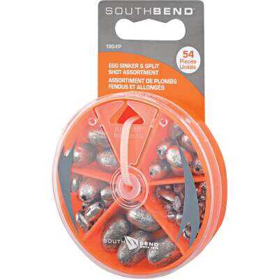 SouthBend 54-Piece Egg & Split Shot Sinker Kit Assortment